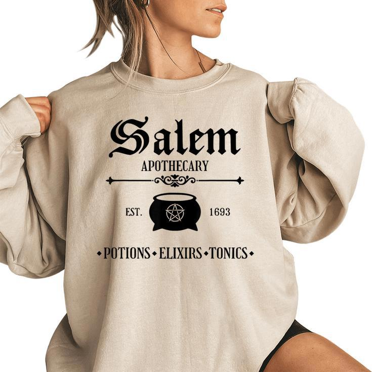 Salem Apothecary Witches Potion Elixirs And Tonics Halloween Women Oversized Sweatshirt