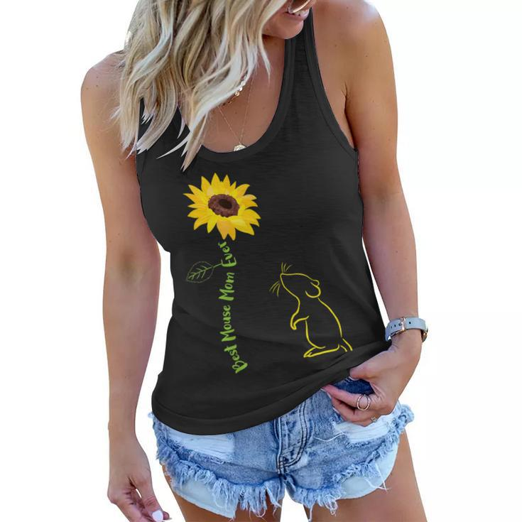 Best Mouse Mom Ever Sunflower Mouse Mama Mouse Mouse  Gift For Womens Gift For Women Women Flowy Tank