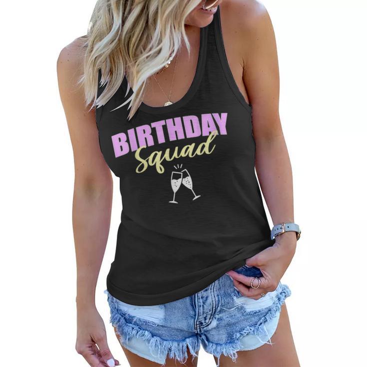 Birthday Squad Champagne Toast Gift For Womens Women Flowy Tank