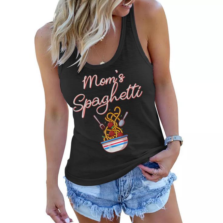 Funny Moms Spaghetti And Meatballs Meme Mothers Day Food  Gift For Women Women Flowy Tank