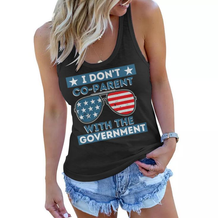 I Dont Co-Parent With The Government Crt Funny Homeschool   Government Funny Gifts Women Flowy Tank