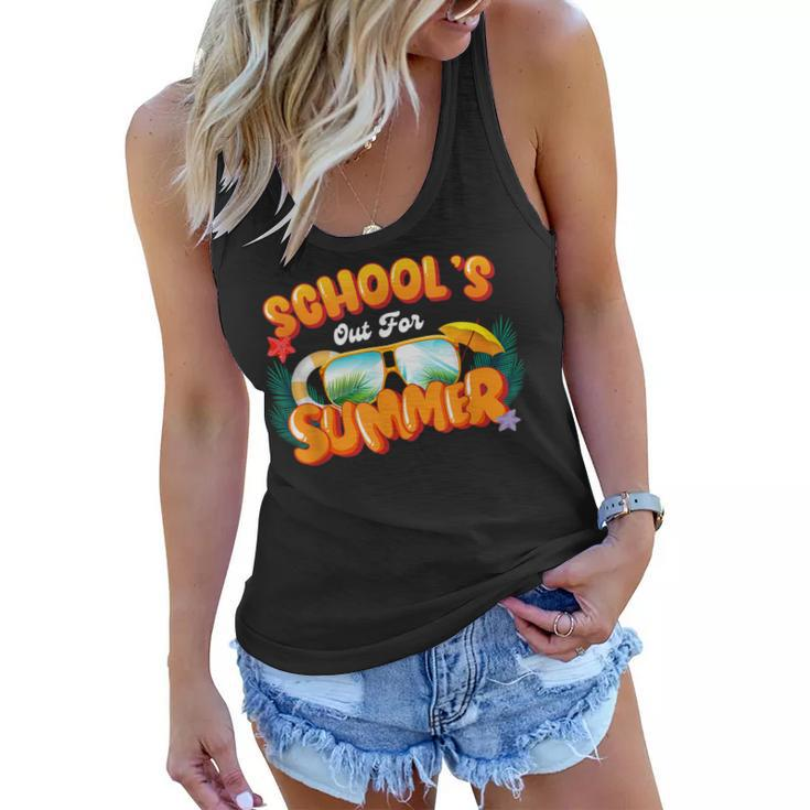 Last Day Of Schools Out For Summer Teacher Boys Girls Women Flowy Tank