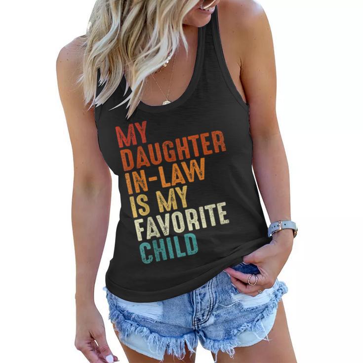 My Daughter In Law Is My Favorite Child Retro Fathers Day Women Flowy Tank