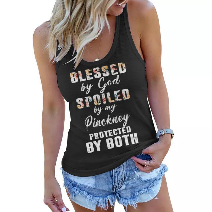 Pinckney Name Gift Blessed By God Spoiled By My Pinckney Women Flowy Tank