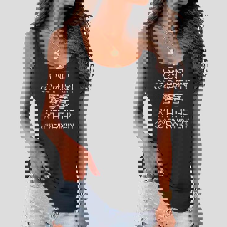 I Don’T Co-Parent With The Government Us Flag Government Funny Gifts Women Flowy Tank