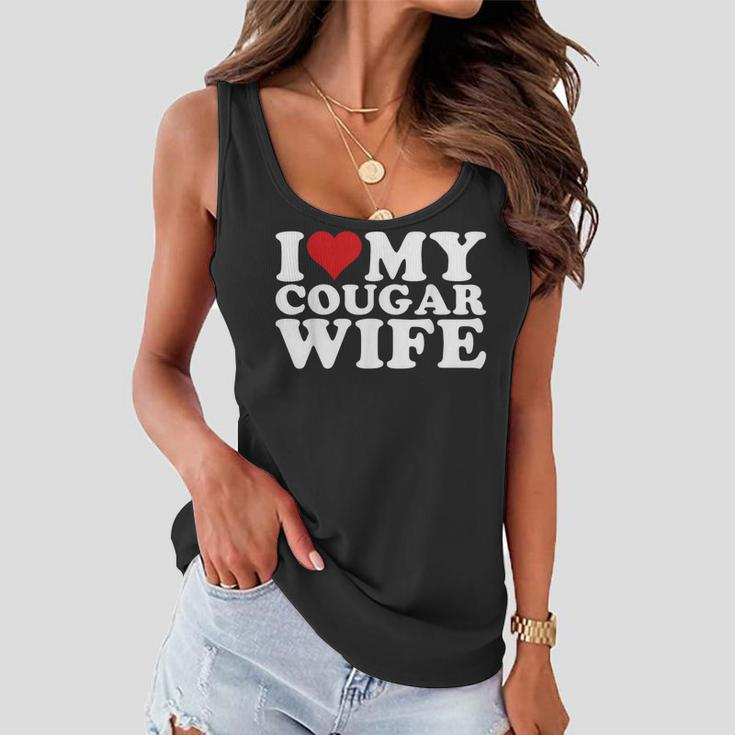 I Love My Cougar Wife I Heart My Cougar Wife Women Flowy Tank