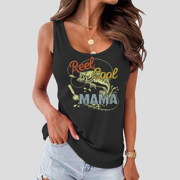 Mothers Day Funny Retro Reel Cool Mama Fishing Lover Gift For Womens Gift For Women Women Flowy Tank