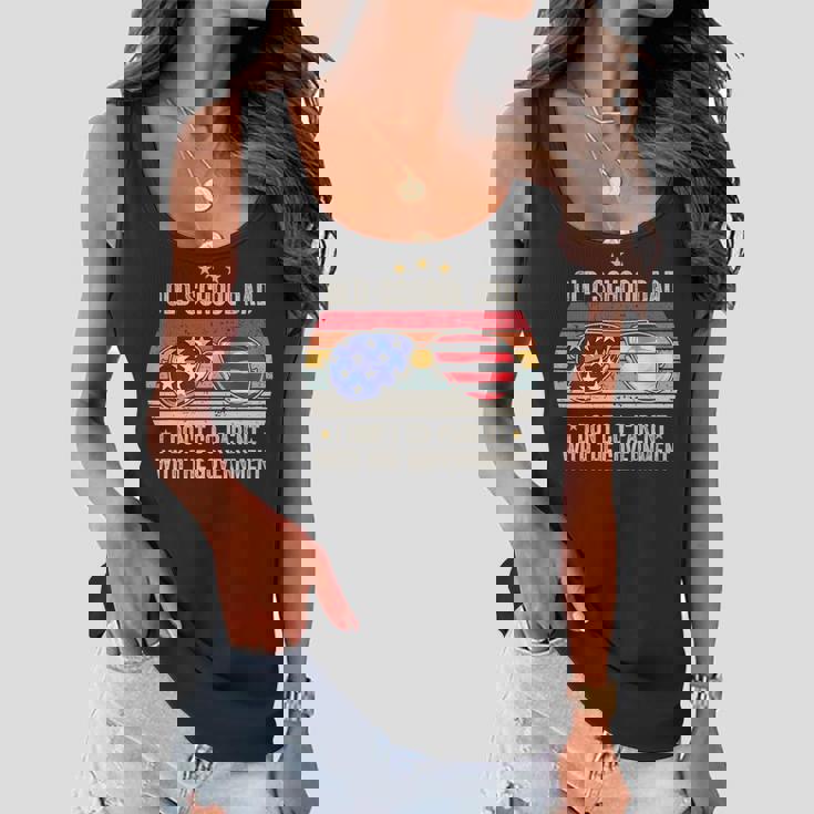 Old-School Dad I Dont Co-Parent With The Government Vintage Funny Gifts For Dad Women Flowy Tank