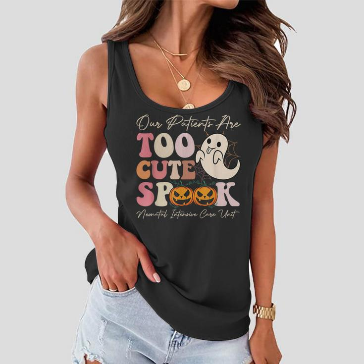 Our Patients Are Too Cute To Spook Nicu Nurse Ghost Nursing Women Flowy Tank