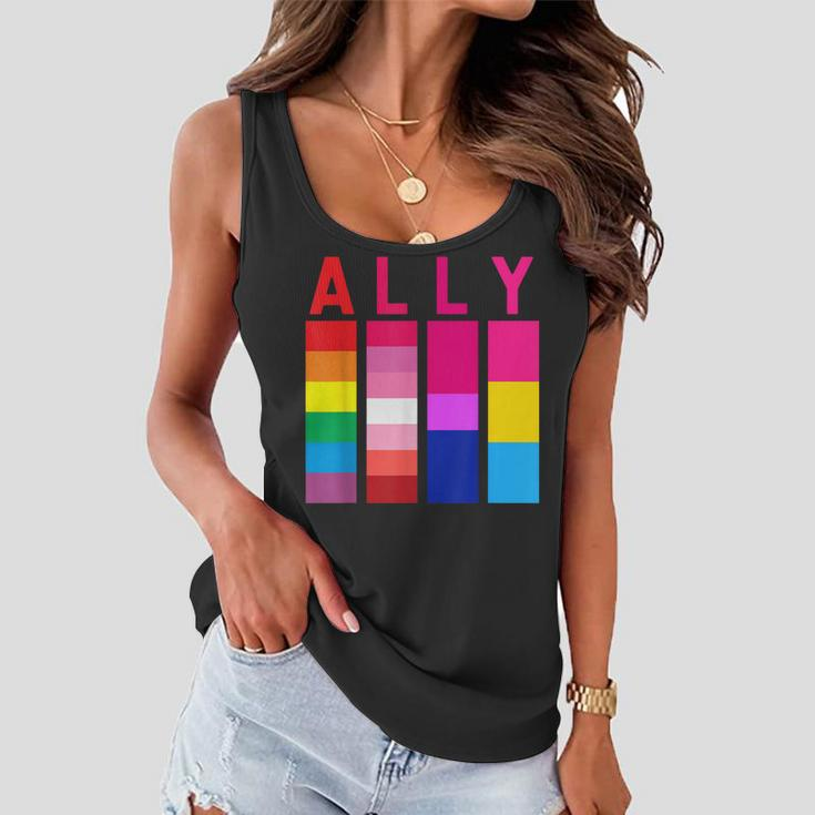 Proud Ally Pride Rainbow Lgbt Ally Women Flowy Tank