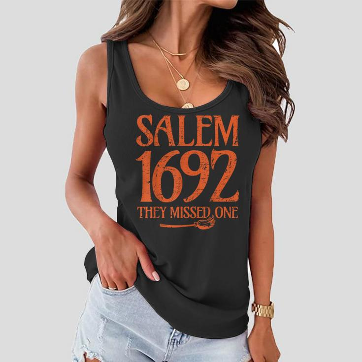 Salem 1692 They Missed One Witch Halloween Vintage Women Flowy Tank