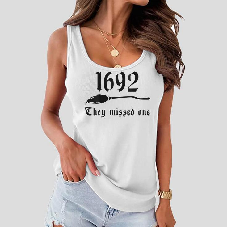 Vintage Salem Witches 1692 They Missed One Halloween Women Flowy Tank