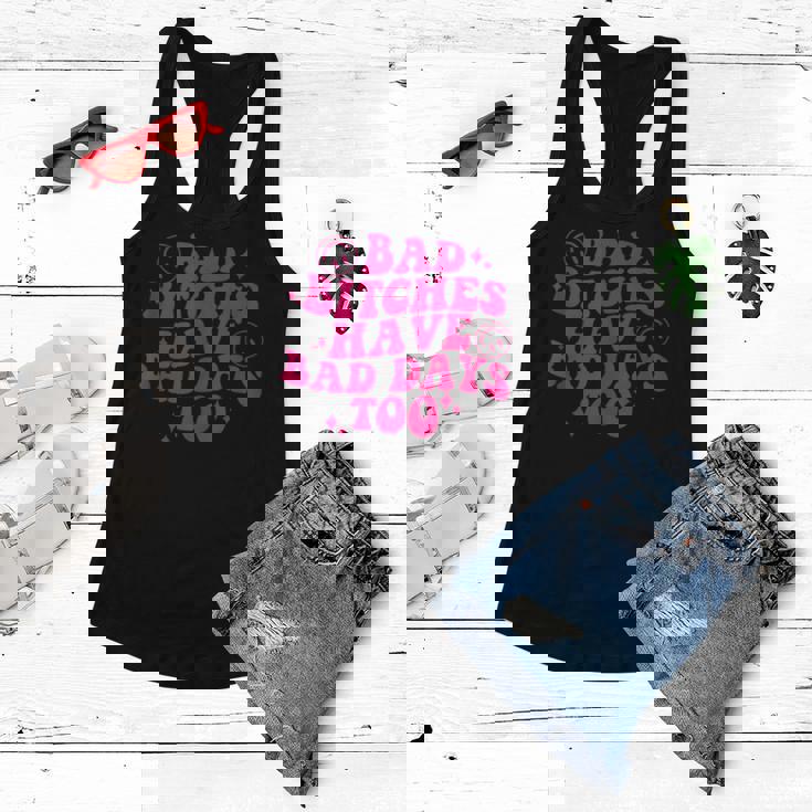 Bad Bitches Have Bad Days Too Retro Funny Saying Wavy Women Flowy Tank Bad Bitches Have Bad Days Too Retro Funny Saying Wavy Women Flowy Tank