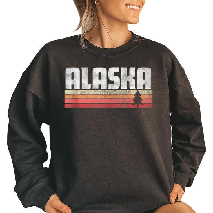 Alaska Retro Style Vintage  70S 80S 90S Gift Men Women  70S Vintage Designs Funny Gifts Women Oversized Sweatshirt