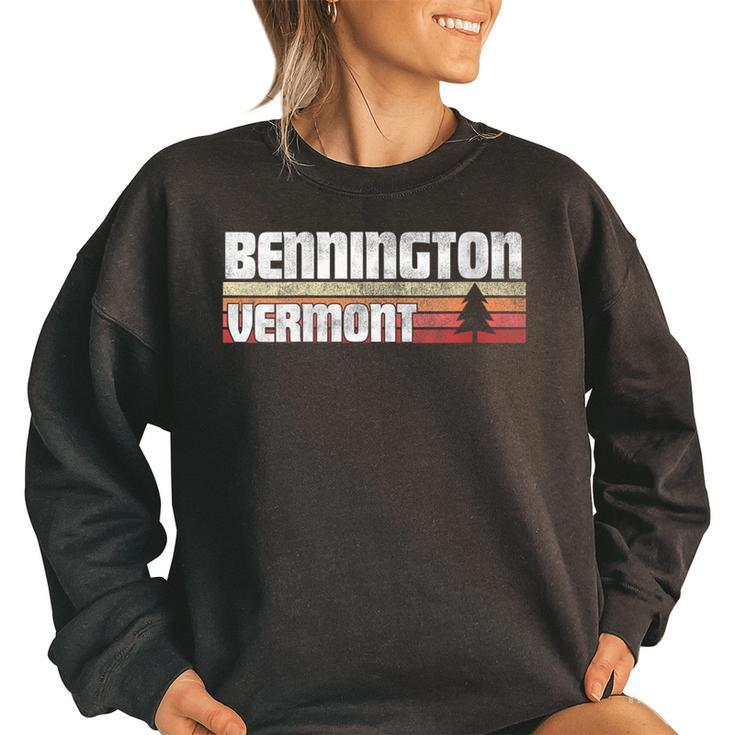Bennington Vermont Vt Gift Retro Style Vintage 70S 80S 90S Women Oversized Sweatshirt