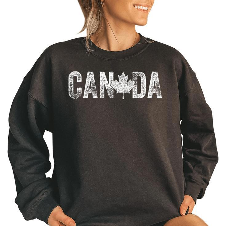 Canada Vintage Distressed Flag Leaf Maple Pride Men Women  Pride Month Funny Designs Funny Gifts Women Oversized Sweatshirt