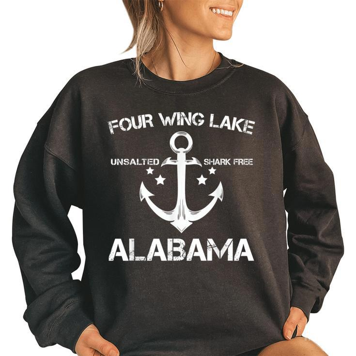 Four Wing Lake Alabama Funny Fishing Camping Summer Gift  Camping Funny Gifts Women Oversized Sweatshirt