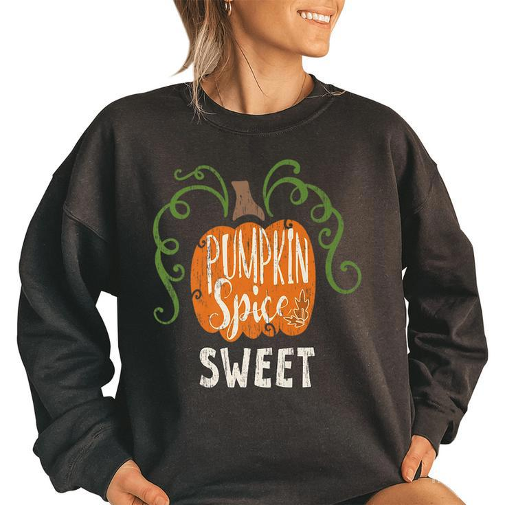 Sweet Pumkin Spice Fall Matching For Family Women's Oversized Sweatshirt