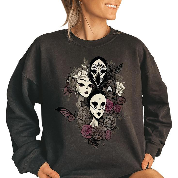 Funny Witch Sisters Vintage Spooky Vibes Halloween Party  Halloween Gifts Women Oversized Sweatshirt