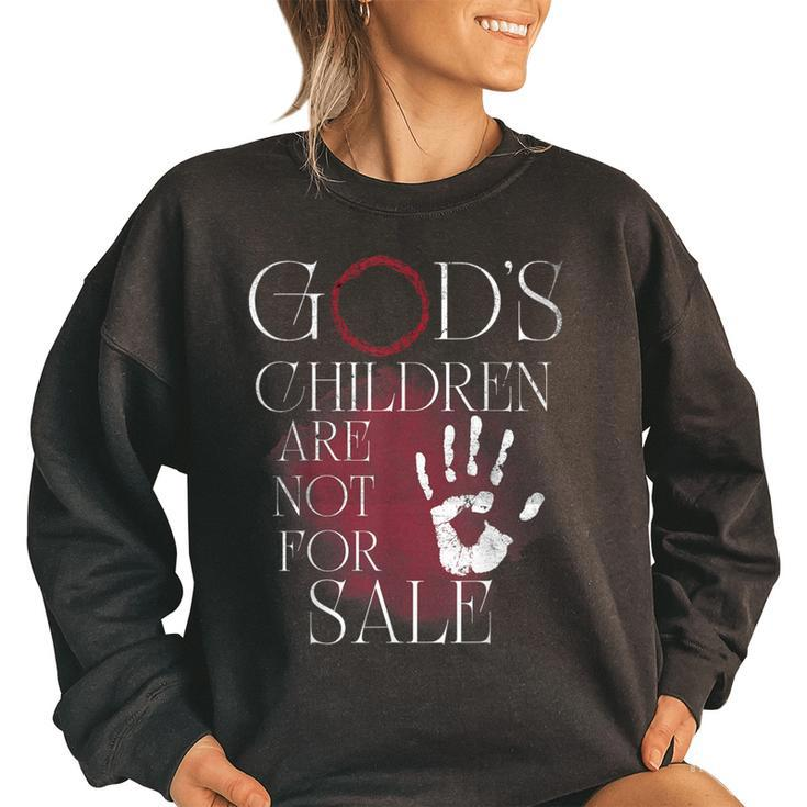 Gods Children Are Not For Sale For Children Family  Women Oversized Sweatshirt