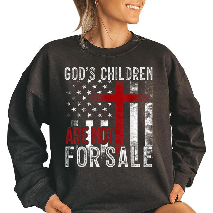 Gods Children Are Not For Sale Funny Political  Political Funny Gifts Women Oversized Sweatshirt