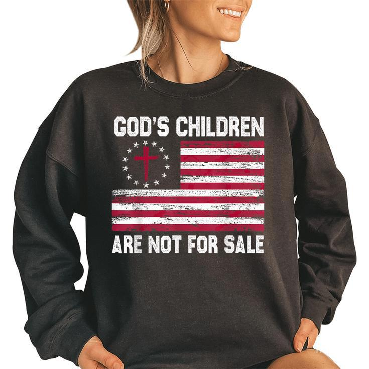 Gods Children Are Not For Sale Funny Quote Gods Children  Women Oversized Sweatshirt