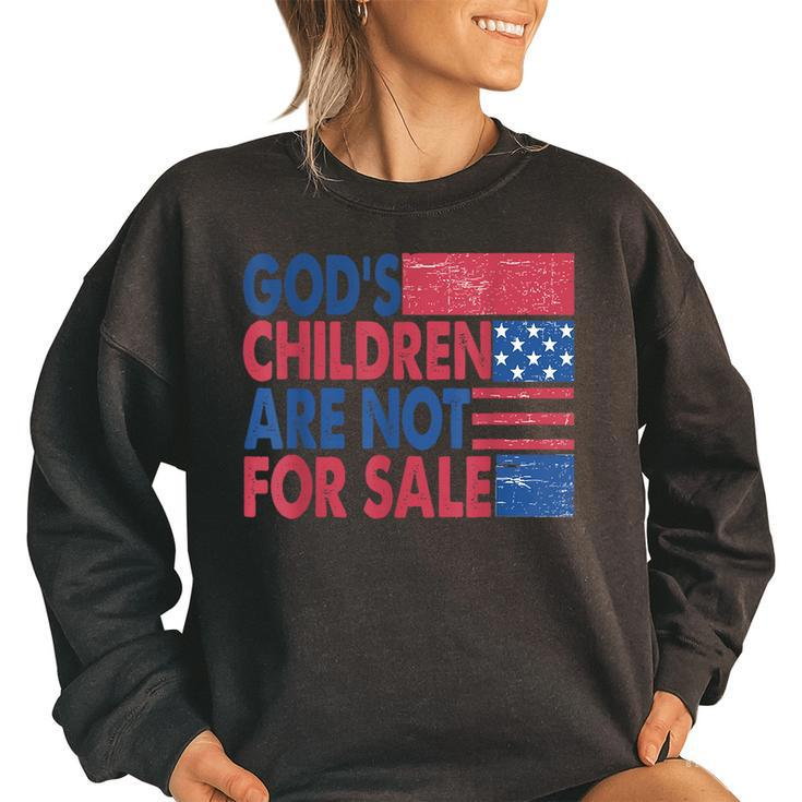 Gods Children Are Not For Sale Retro Trendy Quotes  Quotes Women Oversized Sweatshirt