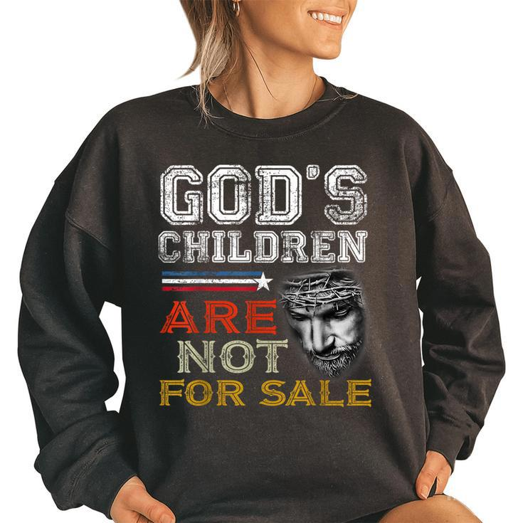 Gods Children Are Not For Sale Retro  Women Oversized Sweatshirt