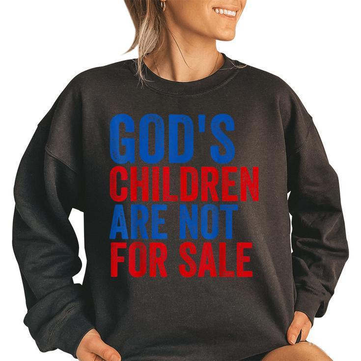 Gods Children Are Not For Sale Us American Flag Men Women  Women Oversized Sweatshirt