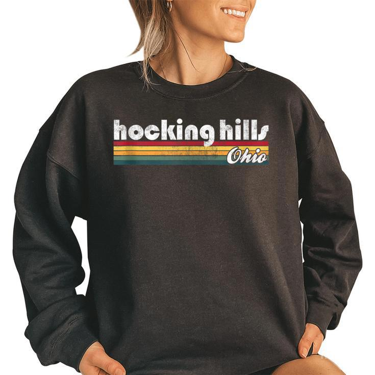 Hocking Hills Ohio Vintage 70S 80S Retro Style Men Women  Ohio Gifts Women Oversized Sweatshirt