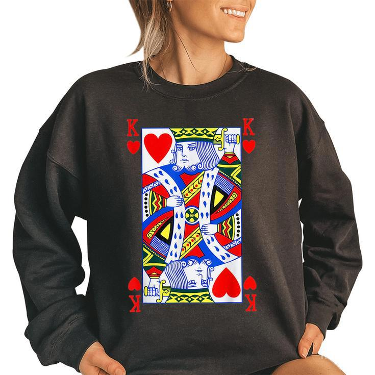 King Of Hearts | Funny Halloween Costume | Poker Women Oversized Sweatshirt