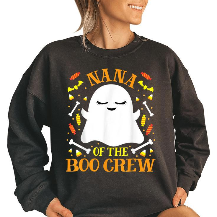 Nana Boo Crew Ghost Matching Family Set Grandma Halloween Women's Oversized Sweatshirt