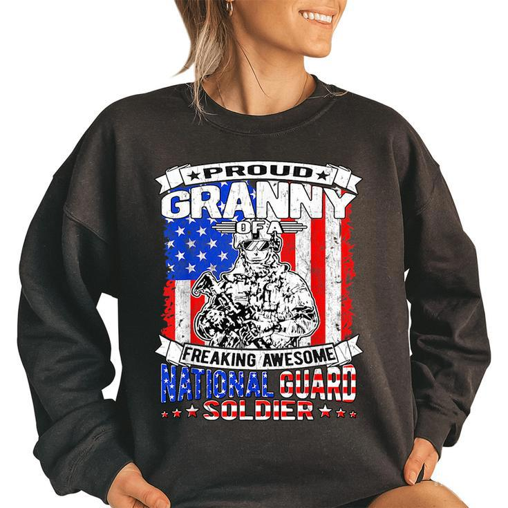 Proud Granny Of A National Guard Soldier Army Grandmother Women Oversized Sweatshirt
