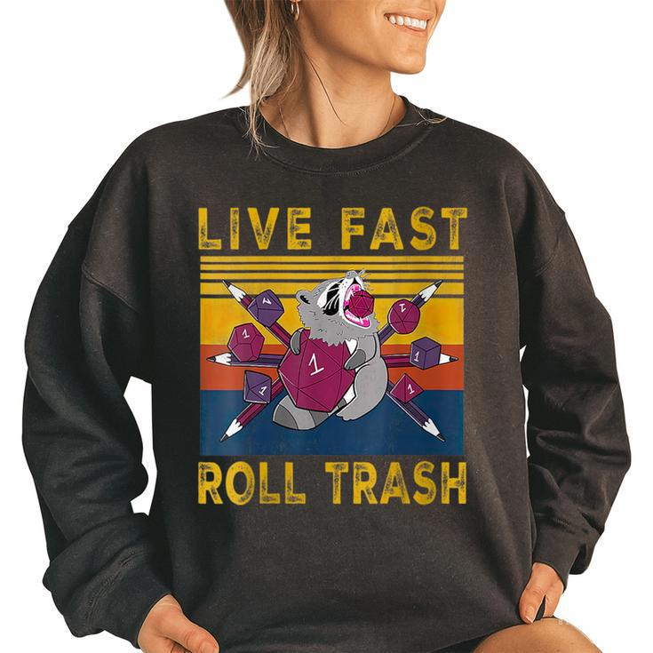 Raccoon Vintage Live-Fast Roll Trash Men Women  Women Oversized Sweatshirt