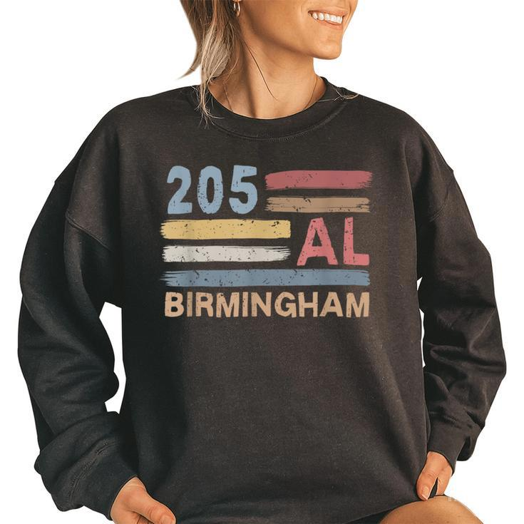 Retro Birmingham Area Code 205 Residents State Alabama  Women Oversized Sweatshirt