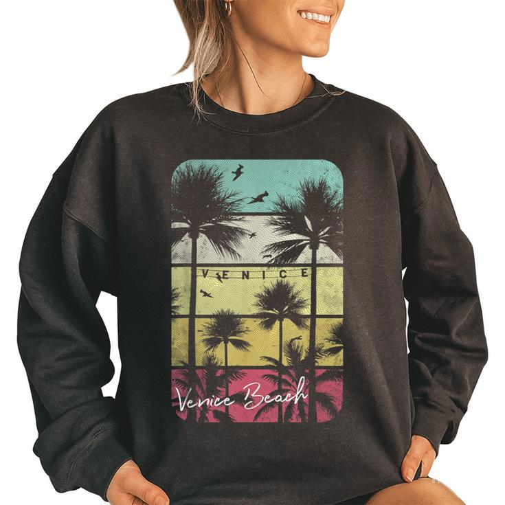 Orange Beach Alabama Al Retro Palm Trees Vintage Surf Gift Orange Funny  Gifts Women Oversized Sweatshirt