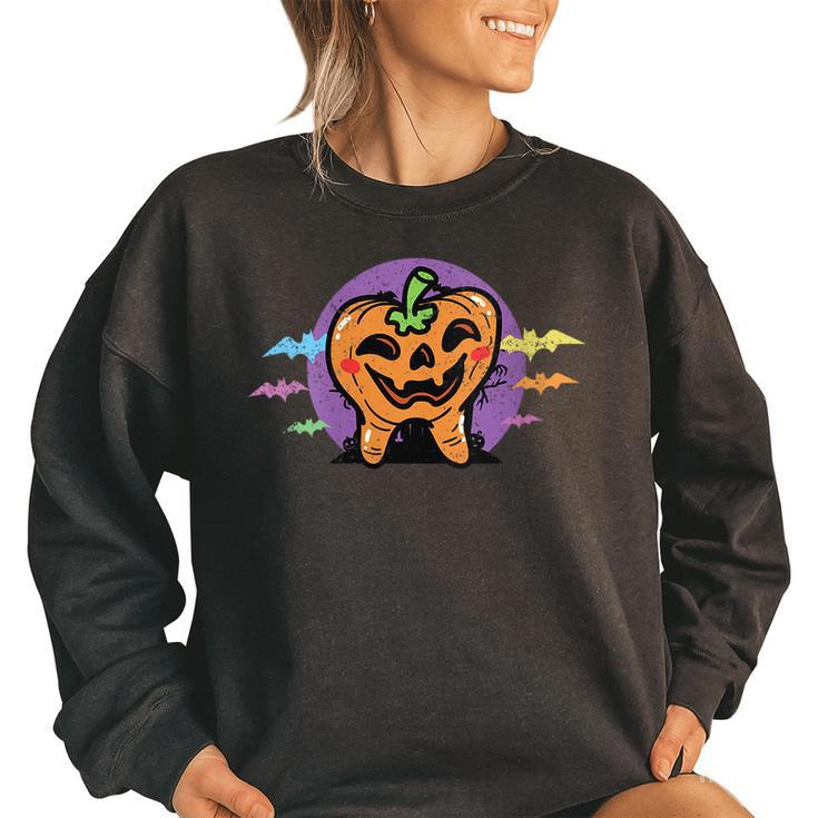 Spooky Tooth Halloween Costume Funny Pumpkin Dental Dentist  Women Oversized Sweatshirt