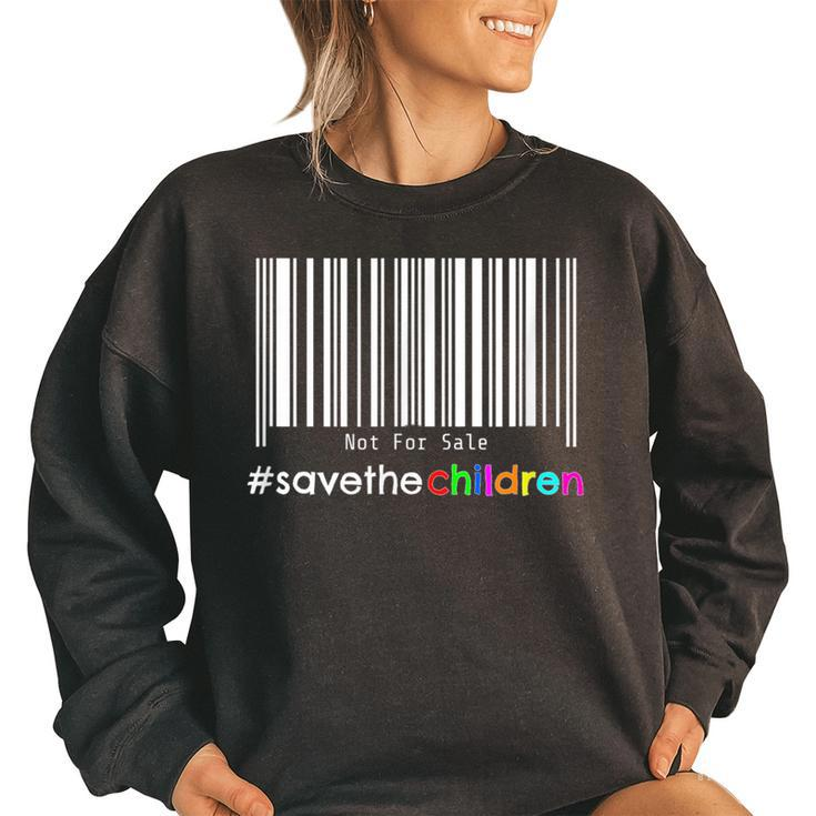 Stop Human Trafficking Bar Code Children Are Not For Sale  Women Oversized Sweatshirt