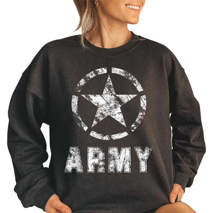 Us Army Vintage Army Proud Gift Women Oversized Sweatshirt