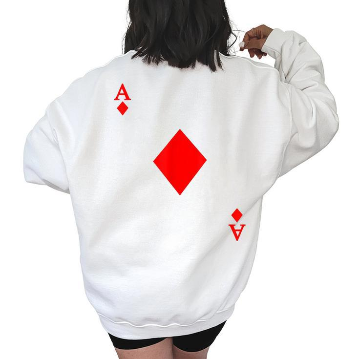 Ace Of Diamond Deck Of Cards Halloween Costume  Women Oversized Back Print Sweatshirt