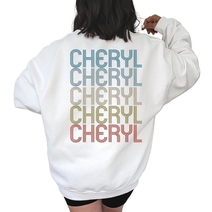 Cheryl First Name Vintage Women's Oversized Back Print Sweatshirt