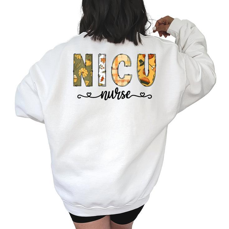 Nicu Nurse Fall Halloween For Women's Oversized Sweatshirt Back Print