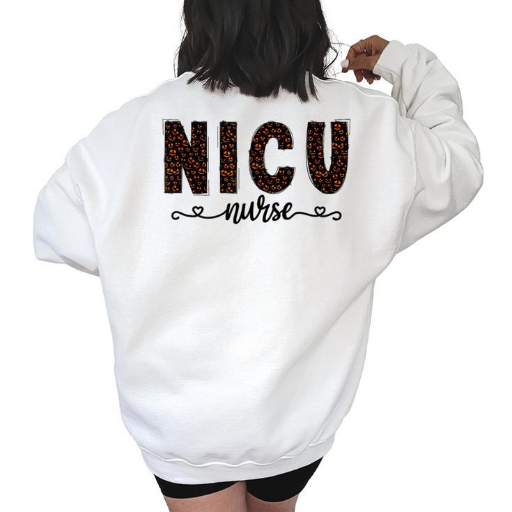 Nicu Nurse Halloween For Spooky Fall Nurse Women's Oversized Sweatshirt Back Print