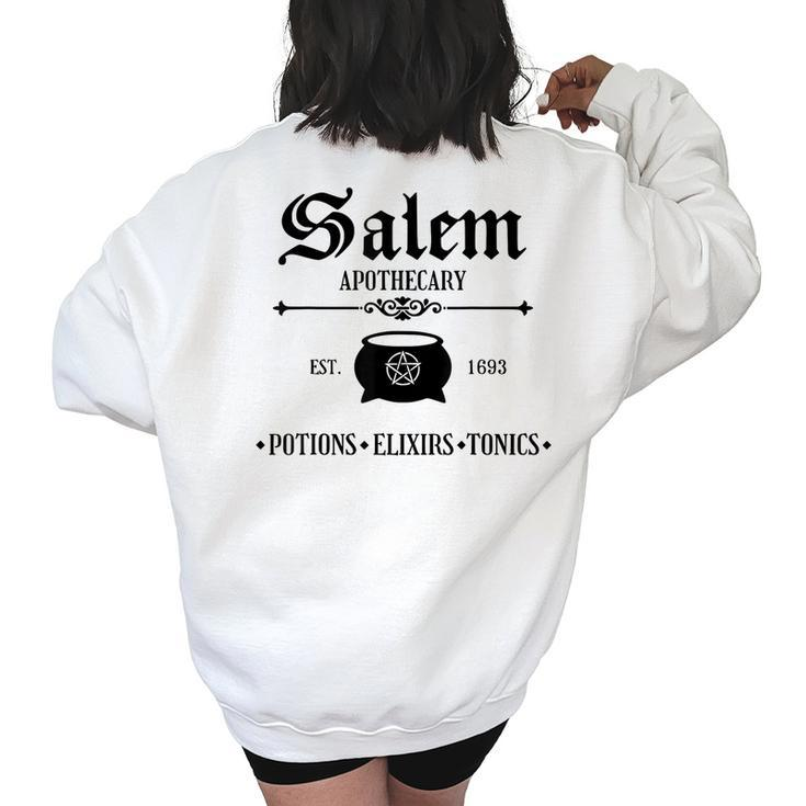 Salem Apothecary Witches Potion Elixirs And Tonics Halloween Women's Oversized Back Print Sweatshirt