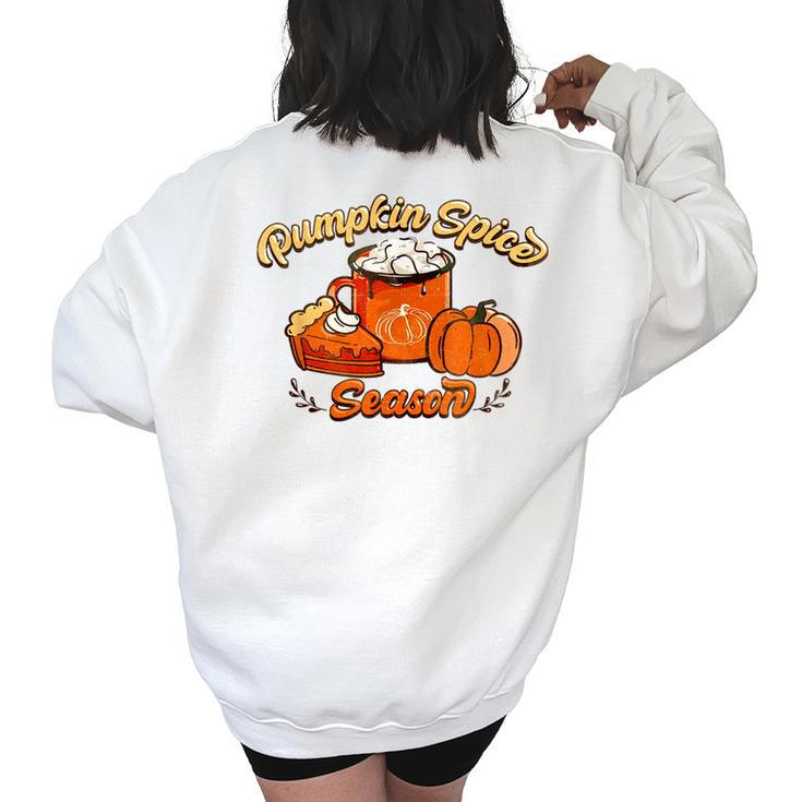 Vintage Pumkin Spice Season Halloween Vibes Women's Oversized Sweatshirt Back Print