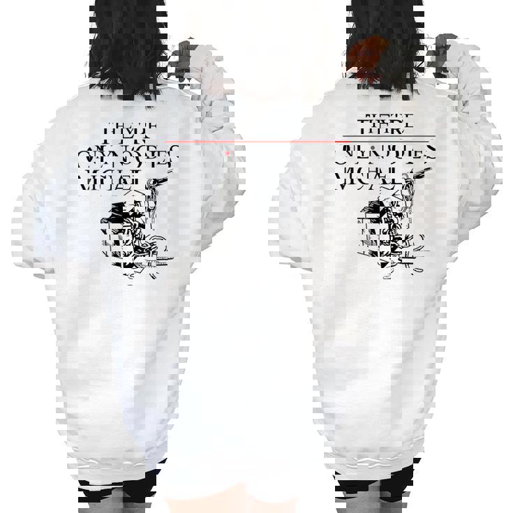 Theyre Only Noodles Michael Funny  Women Oversized Back Print Sweatshirt