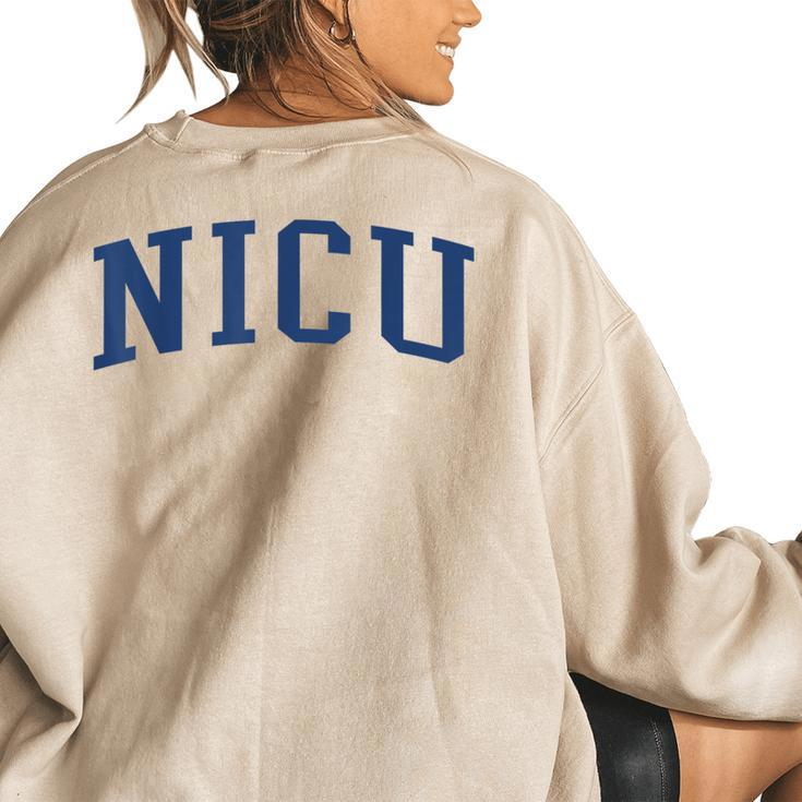 Nicu Nurse Varsity Style Women's Oversized Sweatshirt Back Print