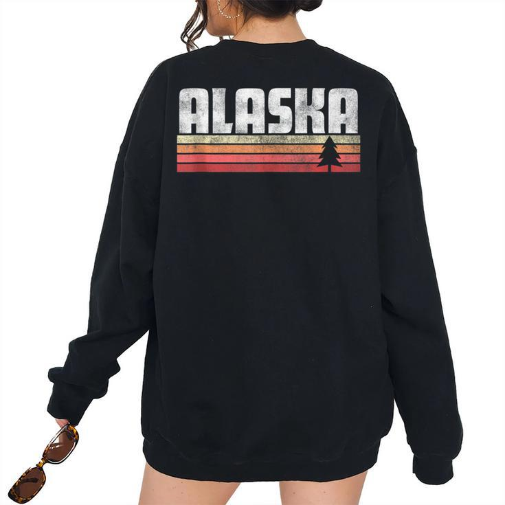Alaska Retro Style Vintage 70S 80S 90S Men Women 70S Vintage s Women's Oversized Sweatshirt Back Print