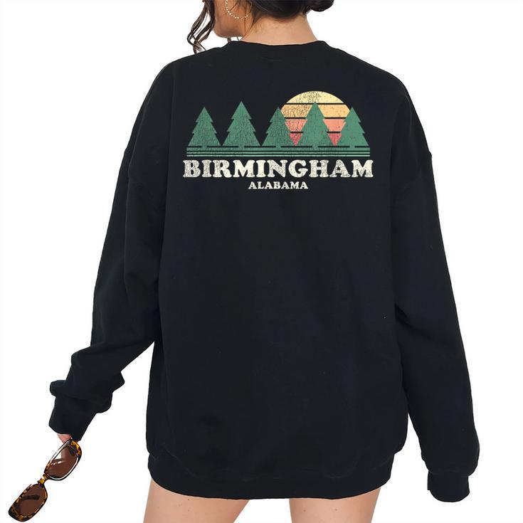 Birmingham Al Vintage Throwback Retro 70S 70S Vintage s Women's Oversized Sweatshirt Back Print