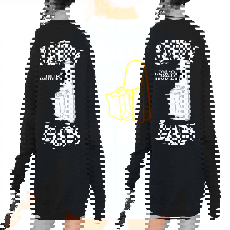 Candy Trick Or Treat Halloween Vintage Retro Americana 1950S Halloween Women's Oversized Sweatshirt Back Print Candy Trick Or Treat Halloween Vintage Retro Americana 1950S Halloween Women's Oversized Sweatshirt Back Print
